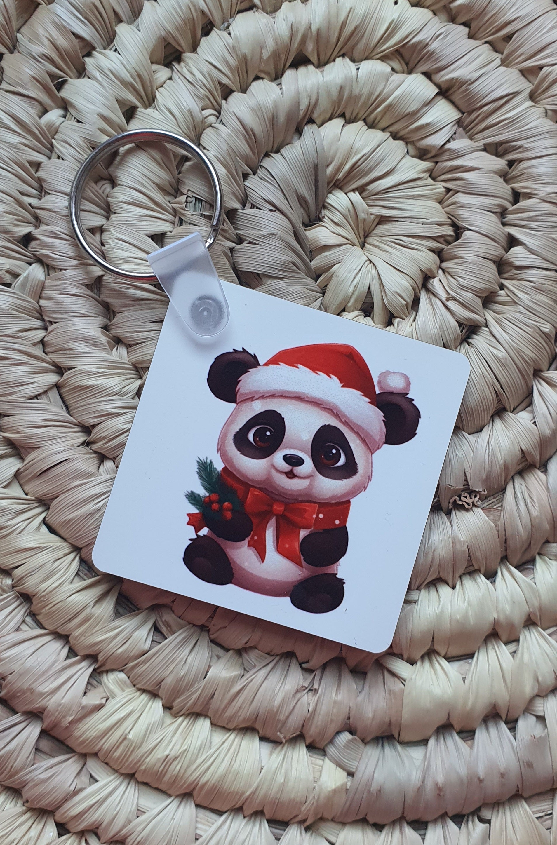 Porte clef Panda de Noël