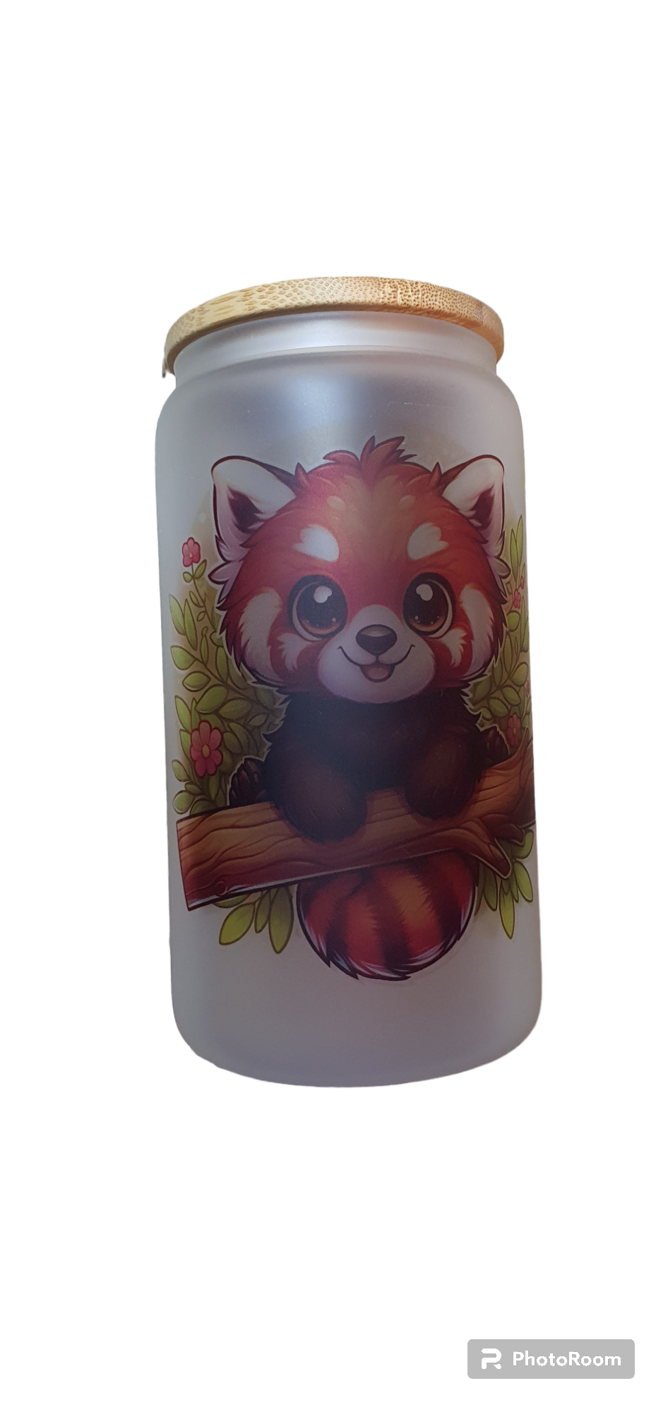 Gobelet verre givré Panda roux